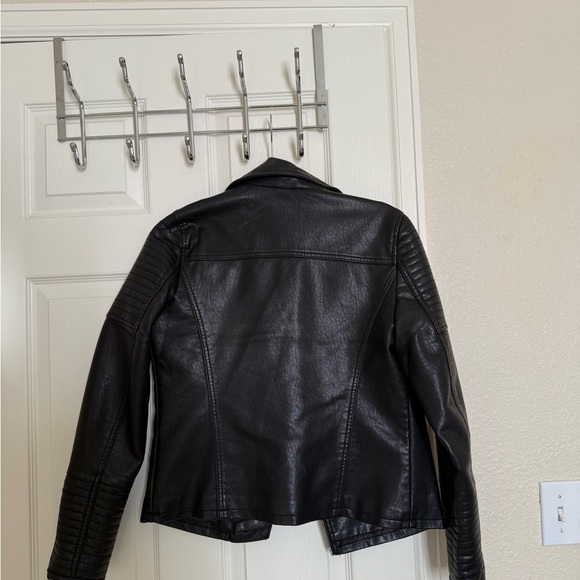 Topshop Black Moto Leather Biker Jacket - Picture 6 of 7